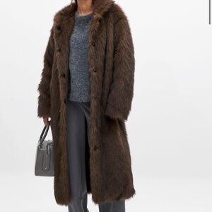 NA-KD Brown Faux Fur Coat sold out